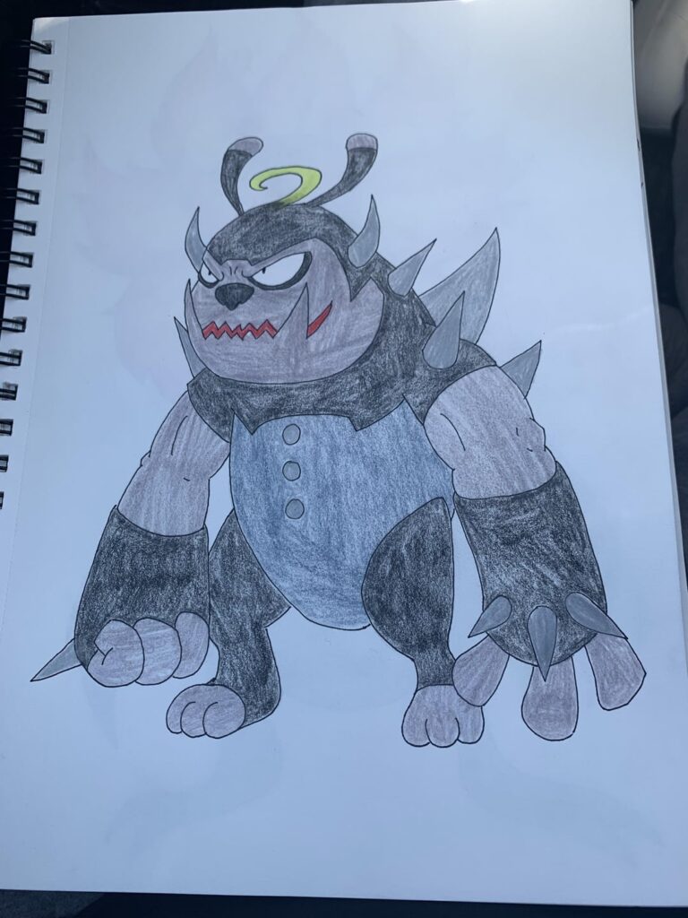 Chirōbull is the Dark/Fairy Type evolved form of Granbull. I based it off of Seiichirō Kitano from Angel Densetsu.