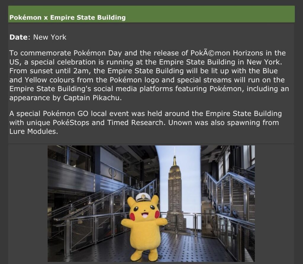 On February 27th the Empire State Building will be lit up with the colors of the Pokemon logo to celebrate Pokemon Day. If you’re in NYC be on the lookout!