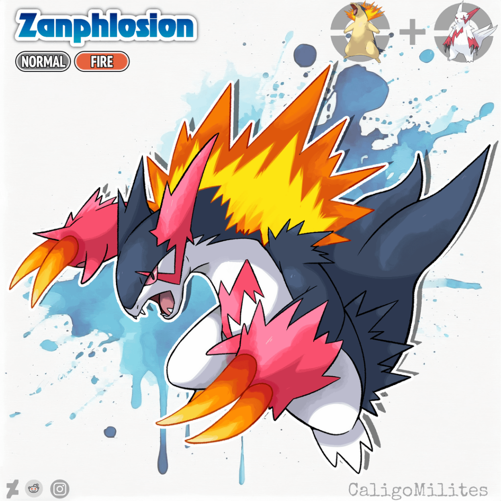 Pokemon Fusion - Typhlosion and Zangoose Fakemon
