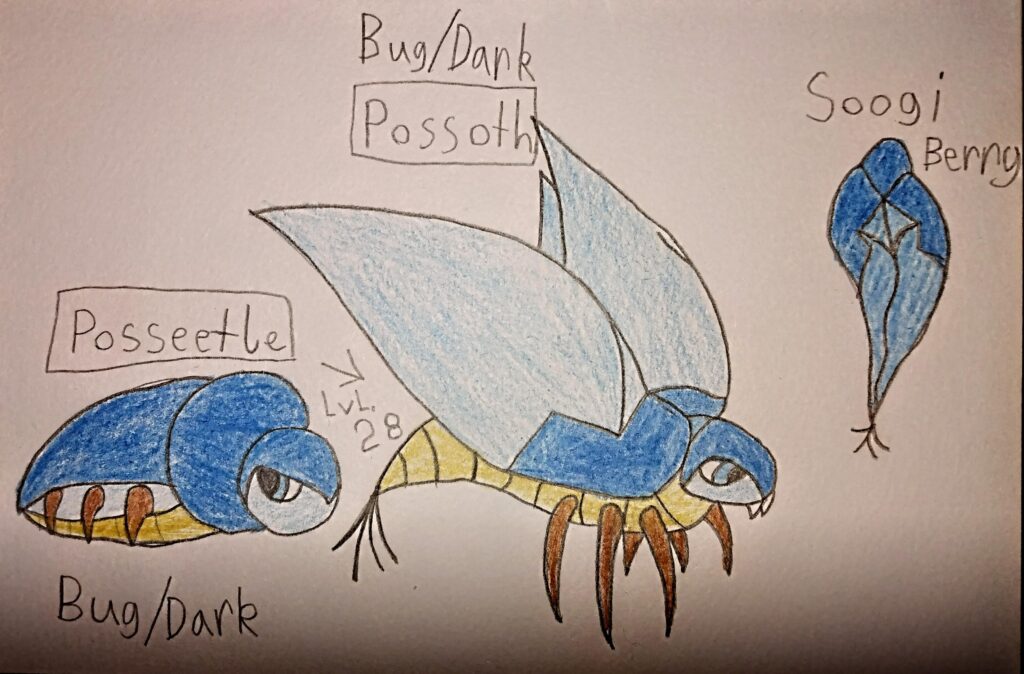 Posseetle/Possoth (dex entries in comments) +new berry