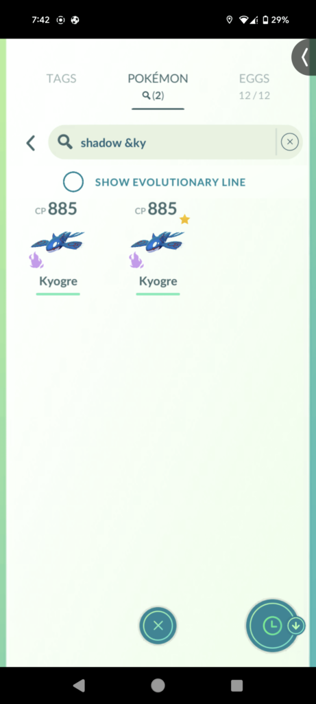 I did the impossible, i catch two IDENTICAL SHADOW KYOGRE