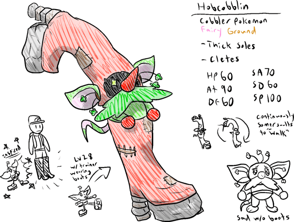 As people have suggested, I added a new evolution to my fae shoe cobbler and named it Hobcobblin. I made it a split evolution as opposed to a third stage. It has a unique evolution method based on what YOU are wearing.