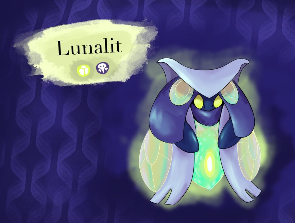 Lunalit- a light based Pokemon as a rival for Zhihia