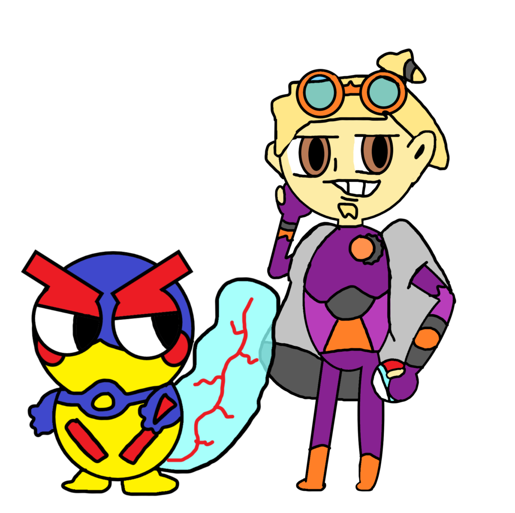 Crosup and his trainer (fakemon challenge)