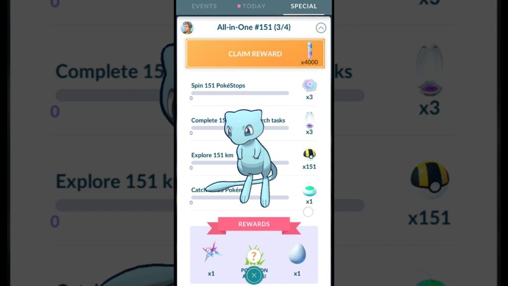 All in one #151 *Shiny Mew* Special Research In Pokemon Go | #Shorts #pokemongo #PokemonGoResearch