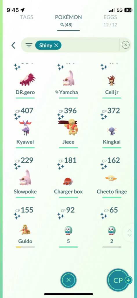 Which of these is my best shiny