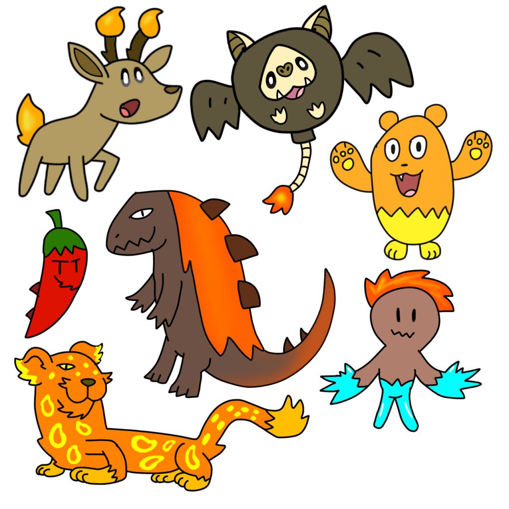 Fire Type Pokemon! Feel free to name them?