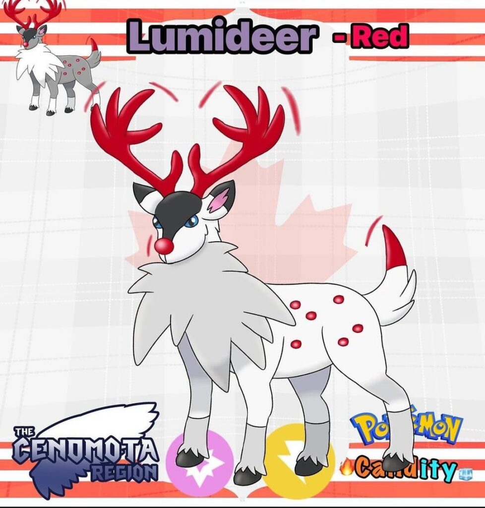 I finally made the evolution of the reindeer pokemon (info down below)