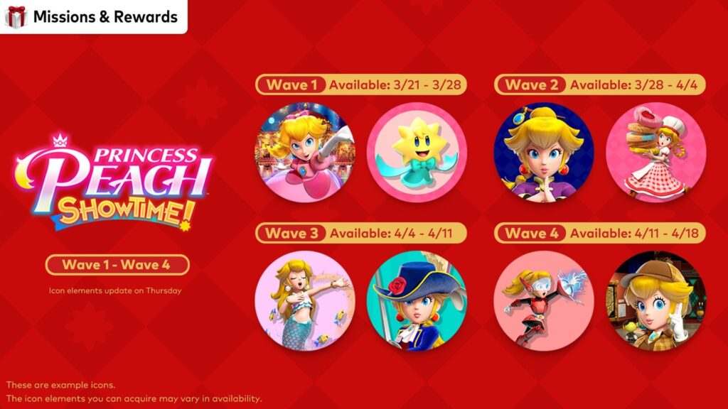 Princess Peach Showtime Custom Icons Now Available via NSO