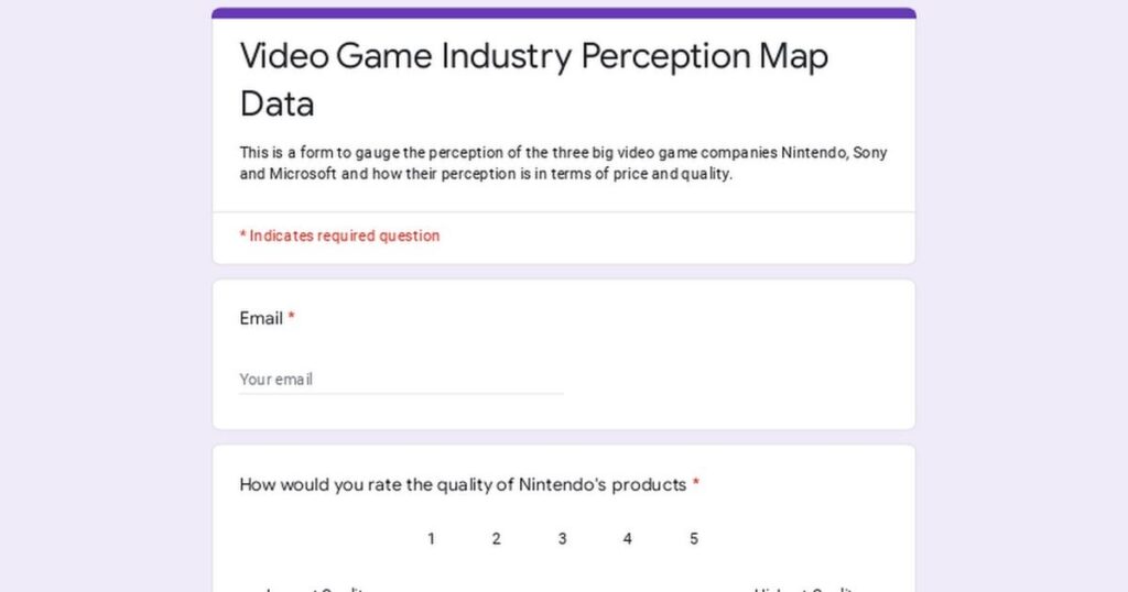Video Game Company Perception Map Data