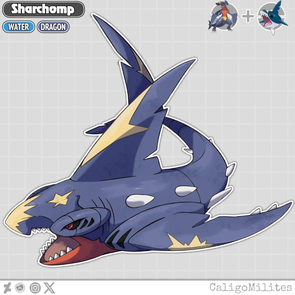 Fusion Sharpedo And Garchomp Pokemon Fakemon Paradox