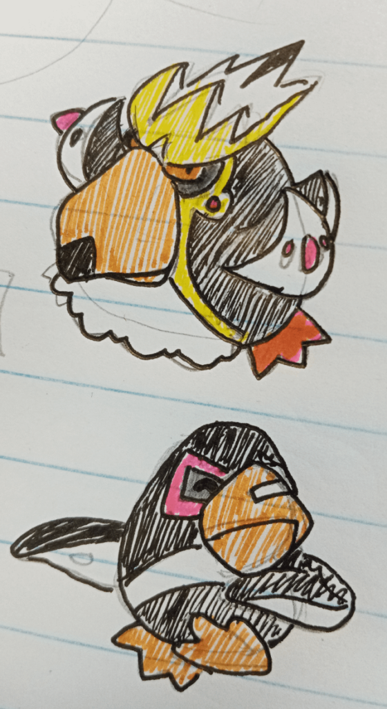 Working on some convergent evolutions based on the Nosepass line, African penguins and rock hopper penguins. They're rough tho, so I'm open to feed back or advice😁