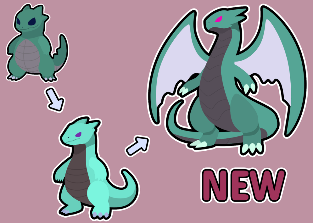 Another new evolution line from the old one. I'm still thinking about changing the color scheme. What do you think?