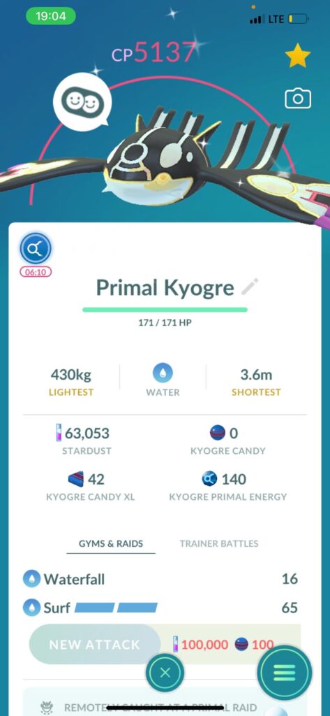 I flexed my shiny kyogre to my bf and he sends me this😔