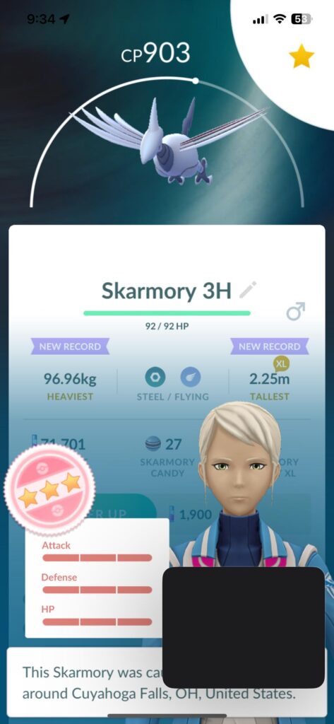 I just got a hundo Skarmory!