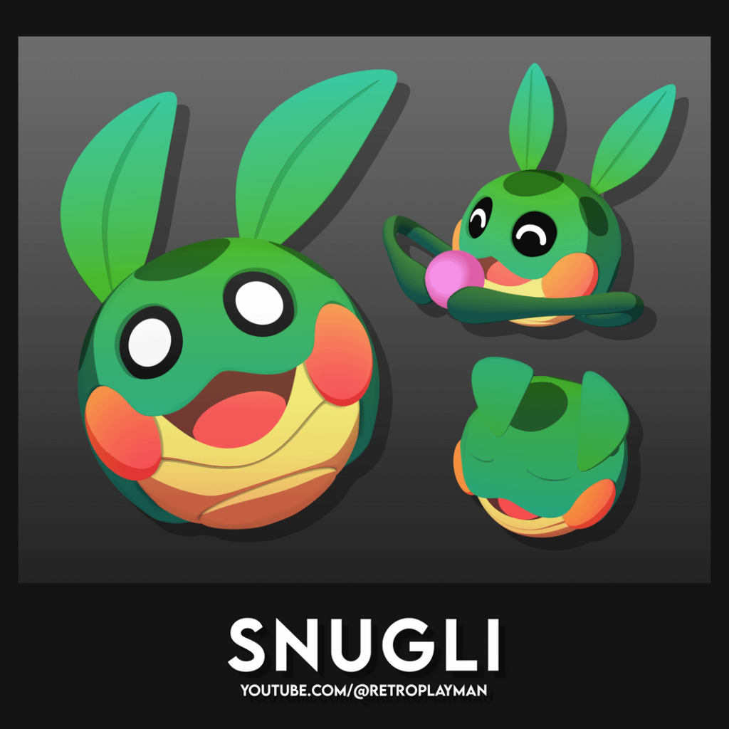 Snugli the Grass Slug Pokémon 3D Model (details in the comments)