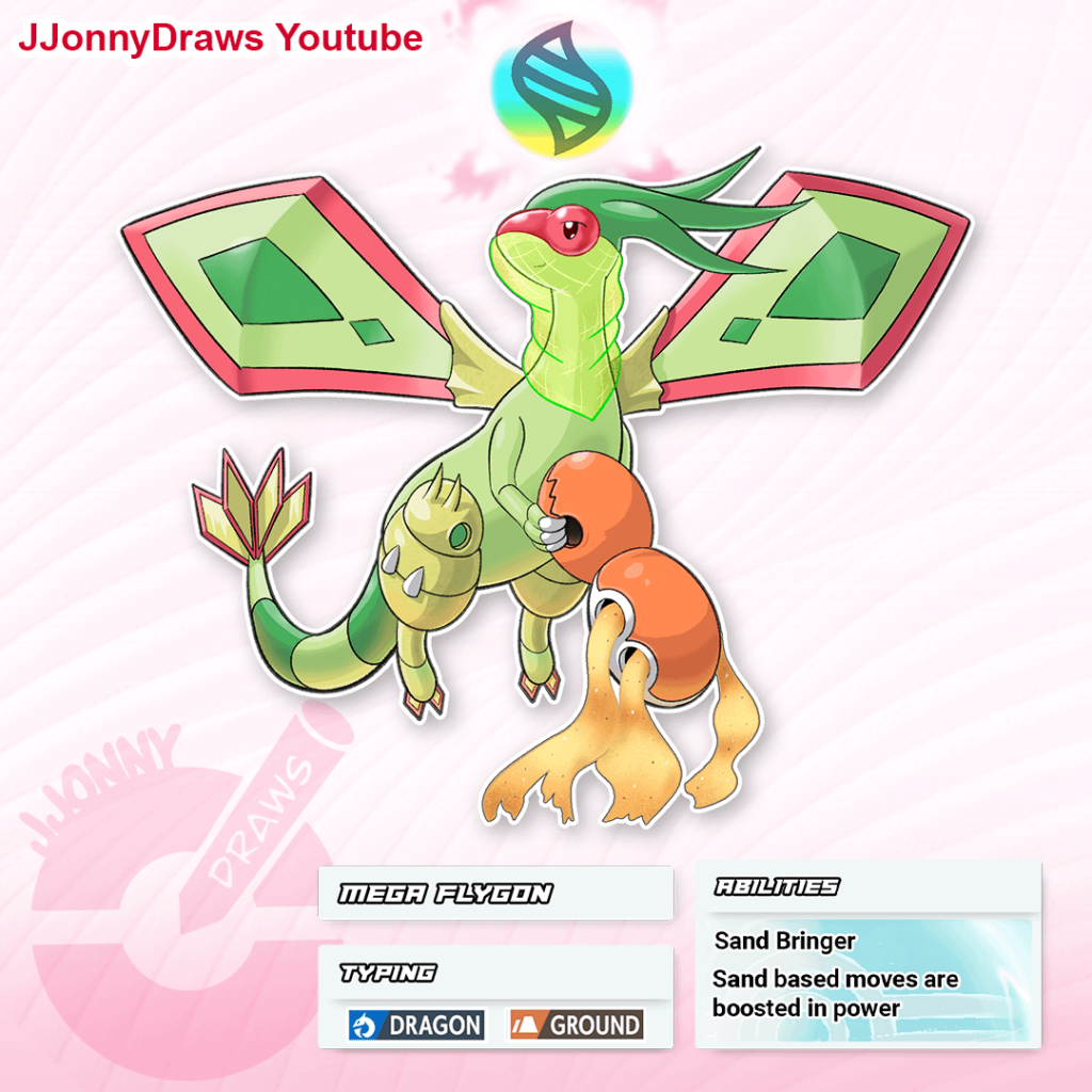 I drew a mega evolution for Flygon