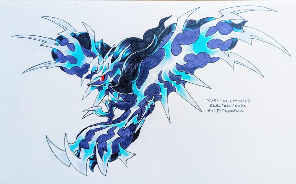 Essefan Yveltal, an attempt to express the ferocity of a raging thunderstorm.