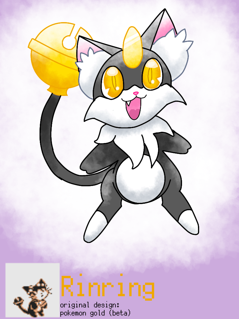 I tried to 'modernize' Rinring, an old beta Pokemon