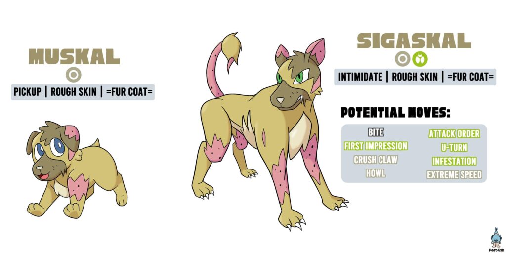 Muskal and Sigaskal, the Rashy Pokémon