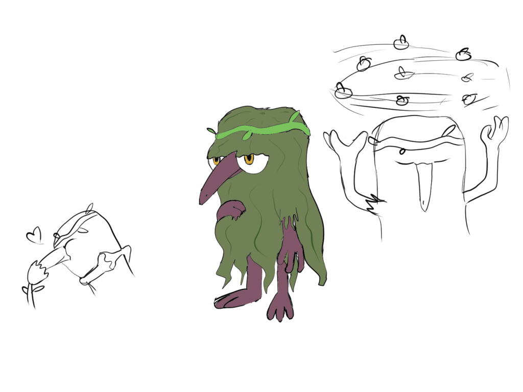 A grass type...? Nah, he just doesn't keep clean. It's Psippie, a pure psychic type that embraces nature in all its beauty!