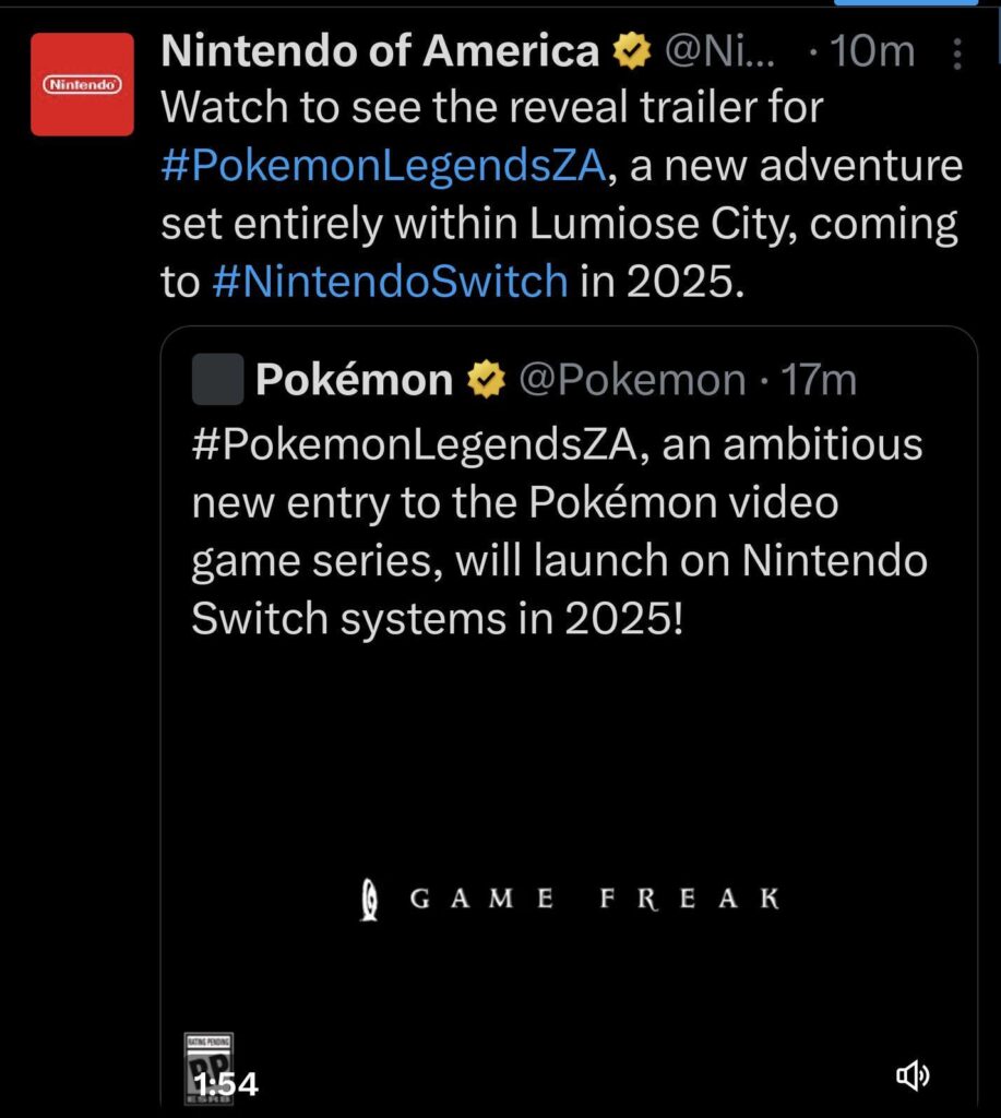 Pokémon Legends ZA is set entirely within Lumiose City
