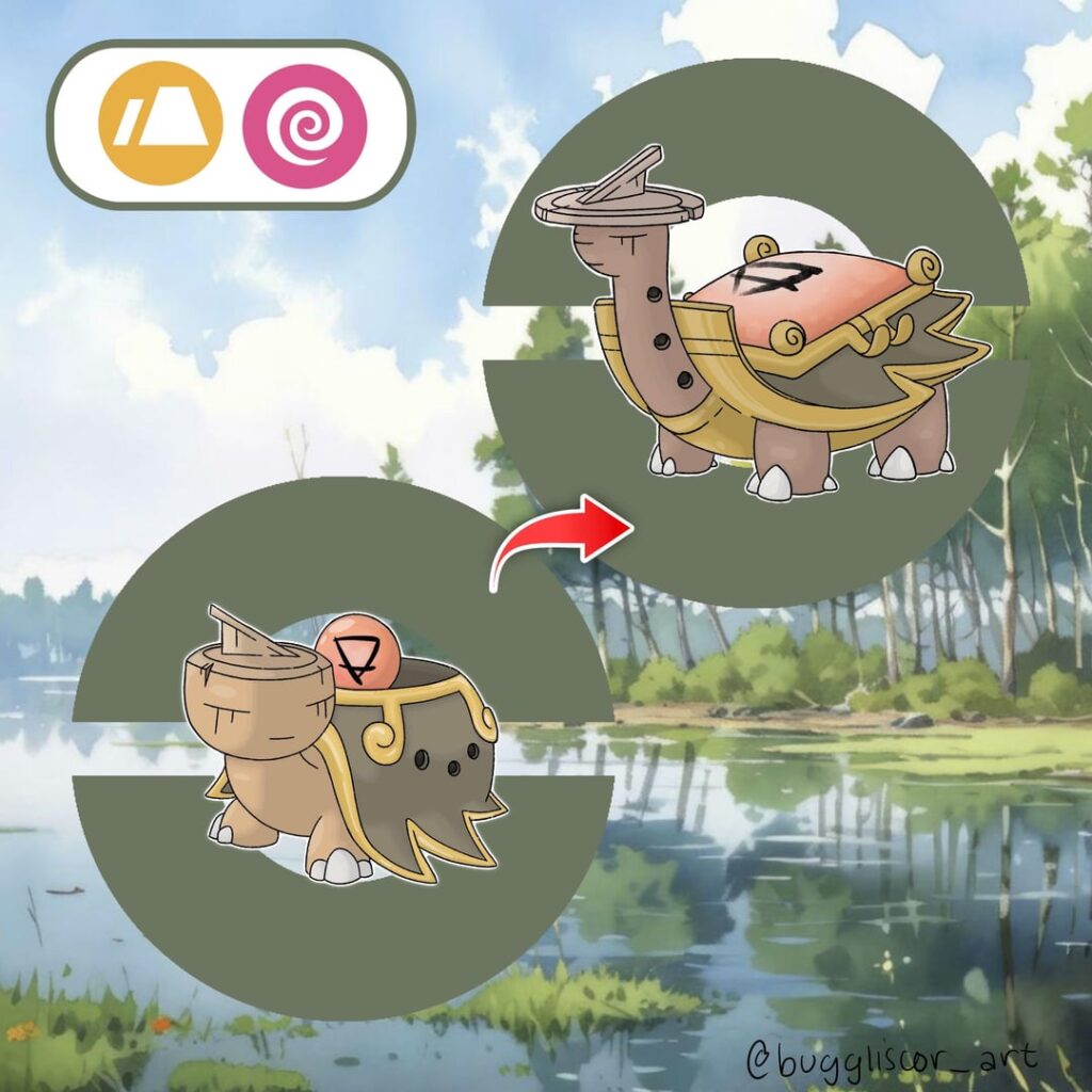 Turtial has evolved into ??? the Catoptromancy Pokémon!