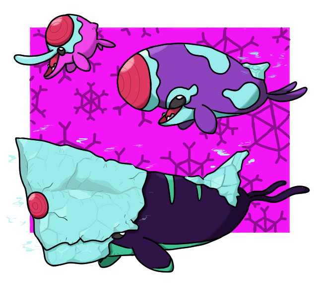 Here's a Psychic/Ice fakemon line! Info on the post