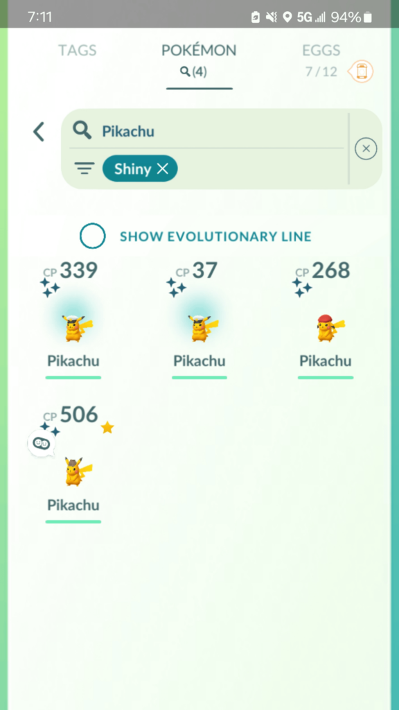 My little shiny Pikachu collection
