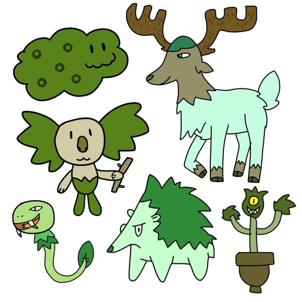 Grass Type Fakemon! Wanna name them?