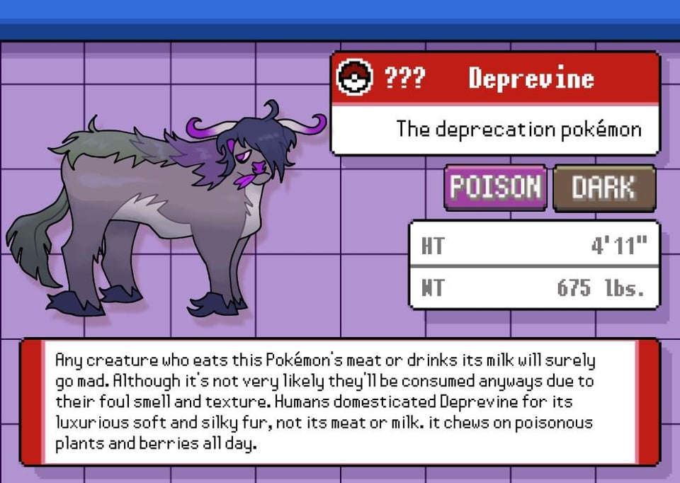 Deprevine, the deprecation Pokémon