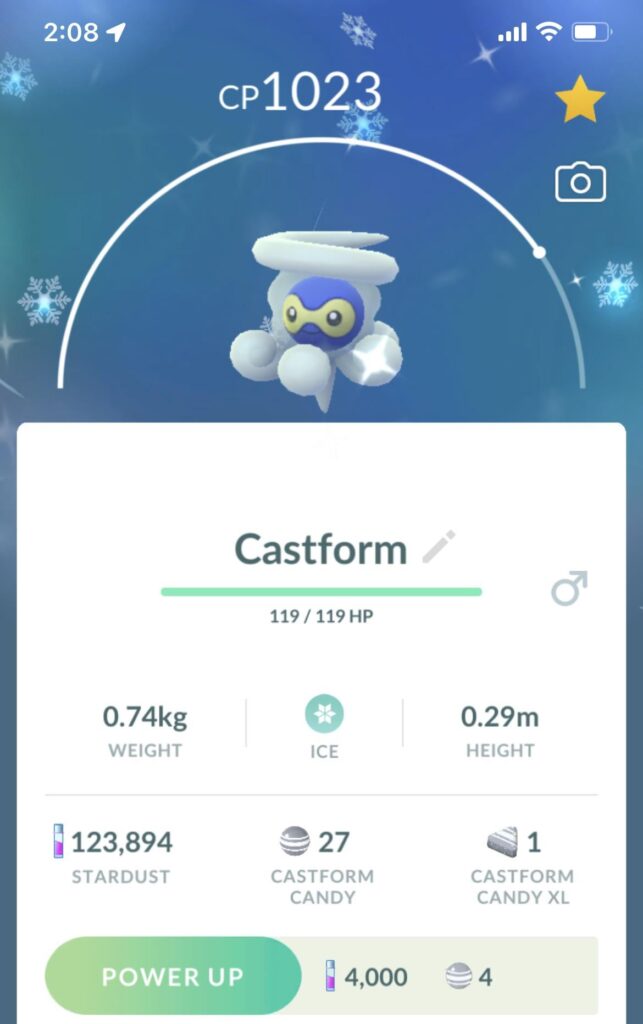 first snowy castform spawn all day