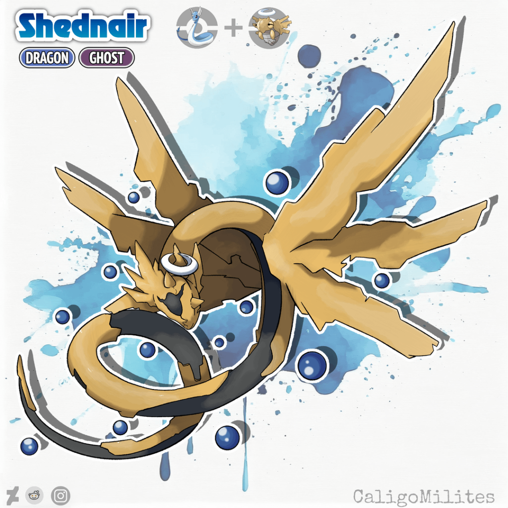 Fusion Shedinja and Dragonair Pokemon Fakemon