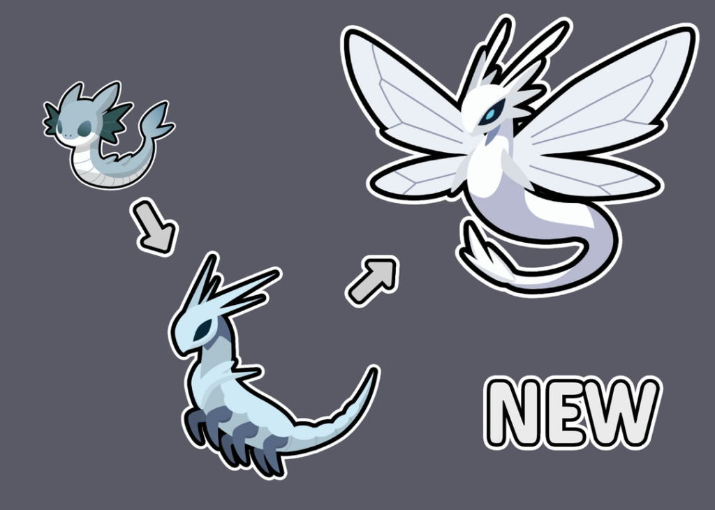 My last dragon fakemon evolution line re-work.