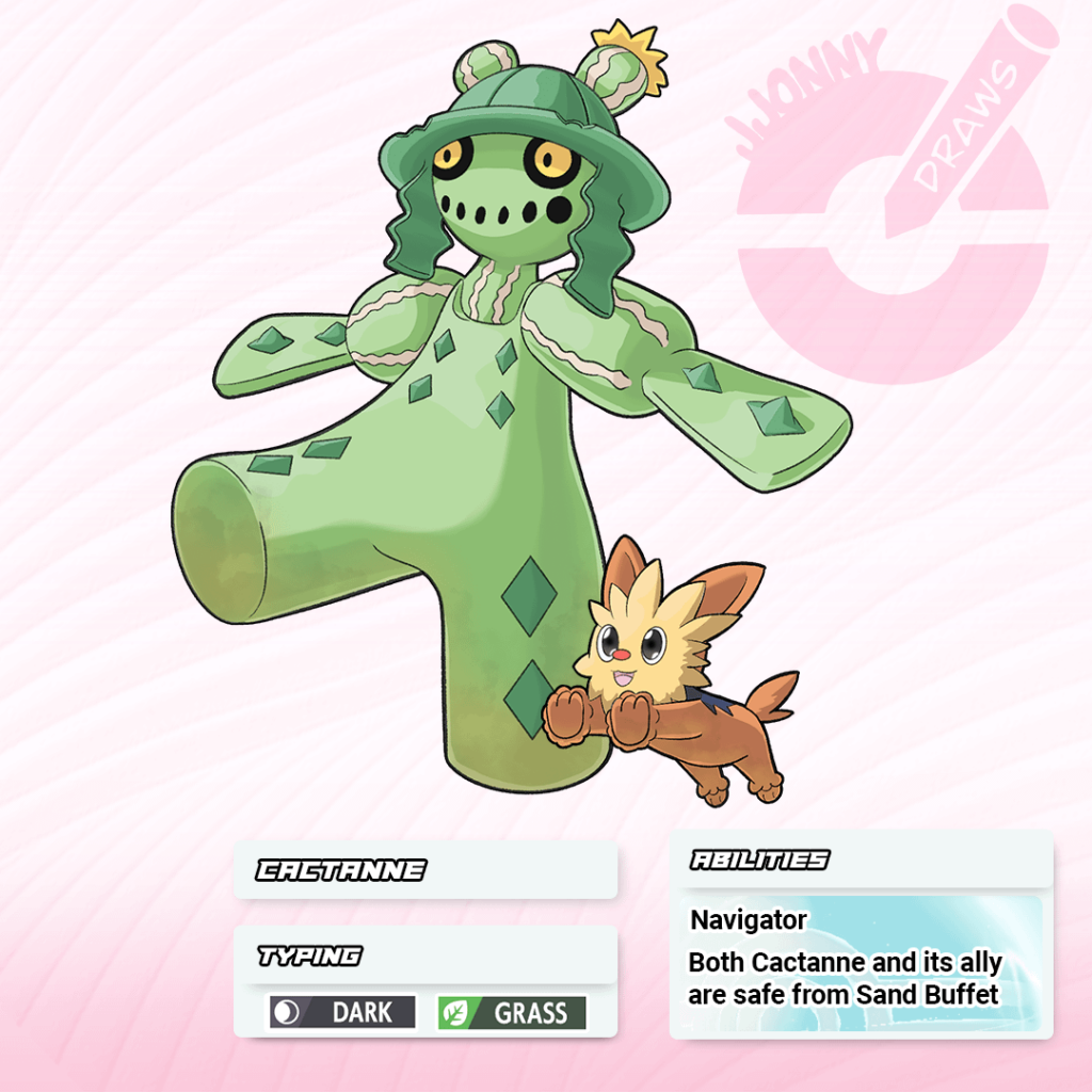 I drew a female version of Cacturne