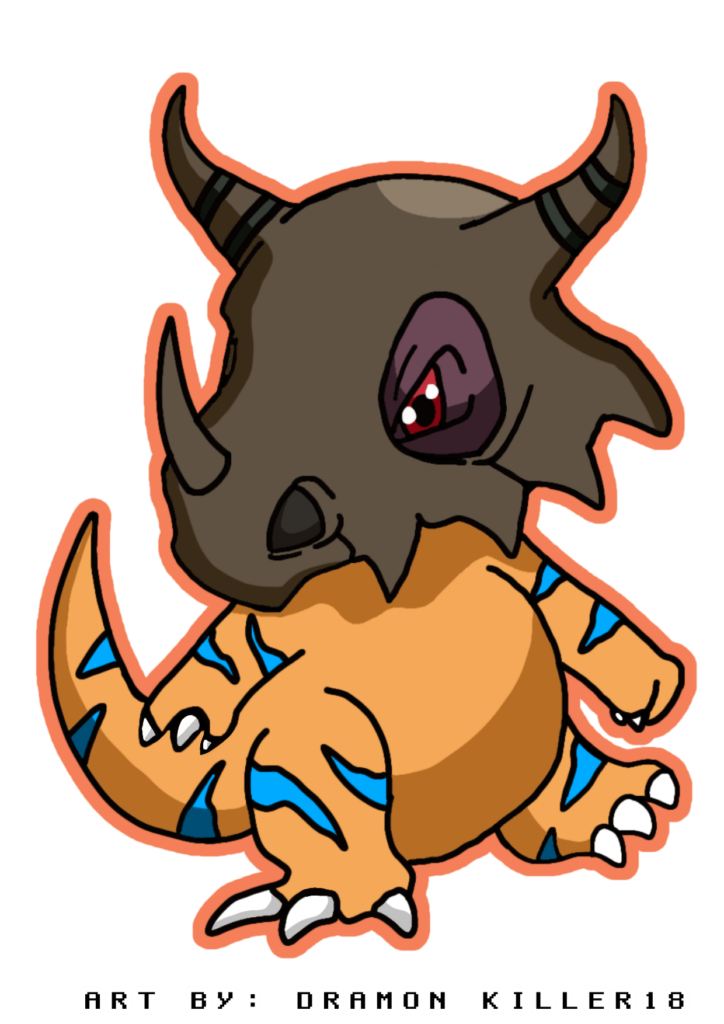 Greymon × Cubone (fusion)