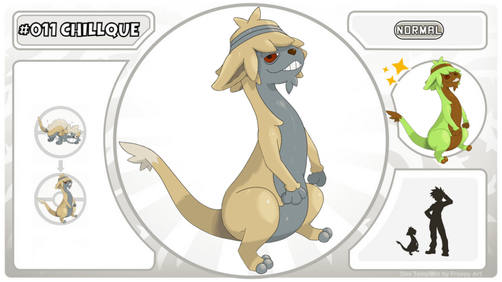 Chilean Pokedex - The evolution of the normal type that appears in the first route of the A'hue Region: Chillque, based on quique and cannabis as a relaxation method