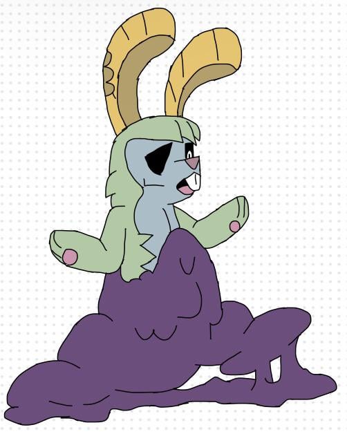 Rabbscal only wanted a good meal, but now it is in its Glitched form(Grass/Poison)
