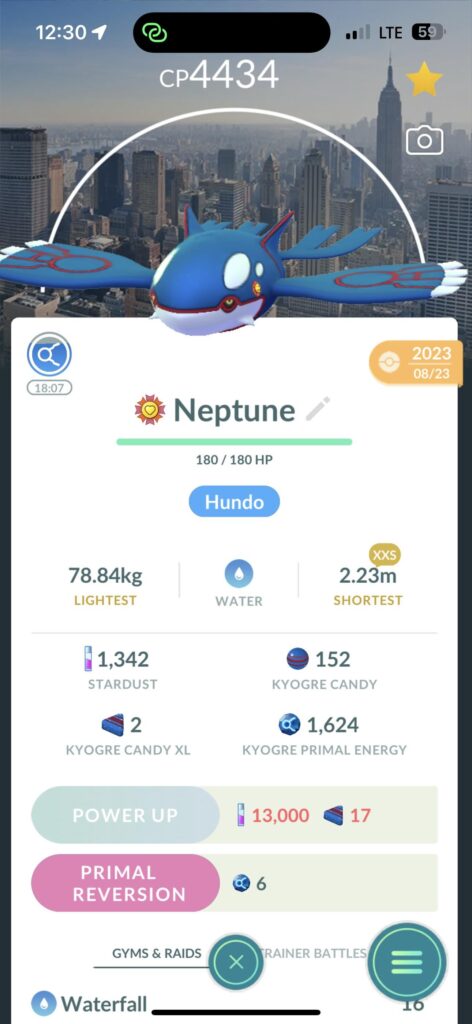 Just noticed I got a Kyogre with the NYC background at Go fest last year. Must be a bug?