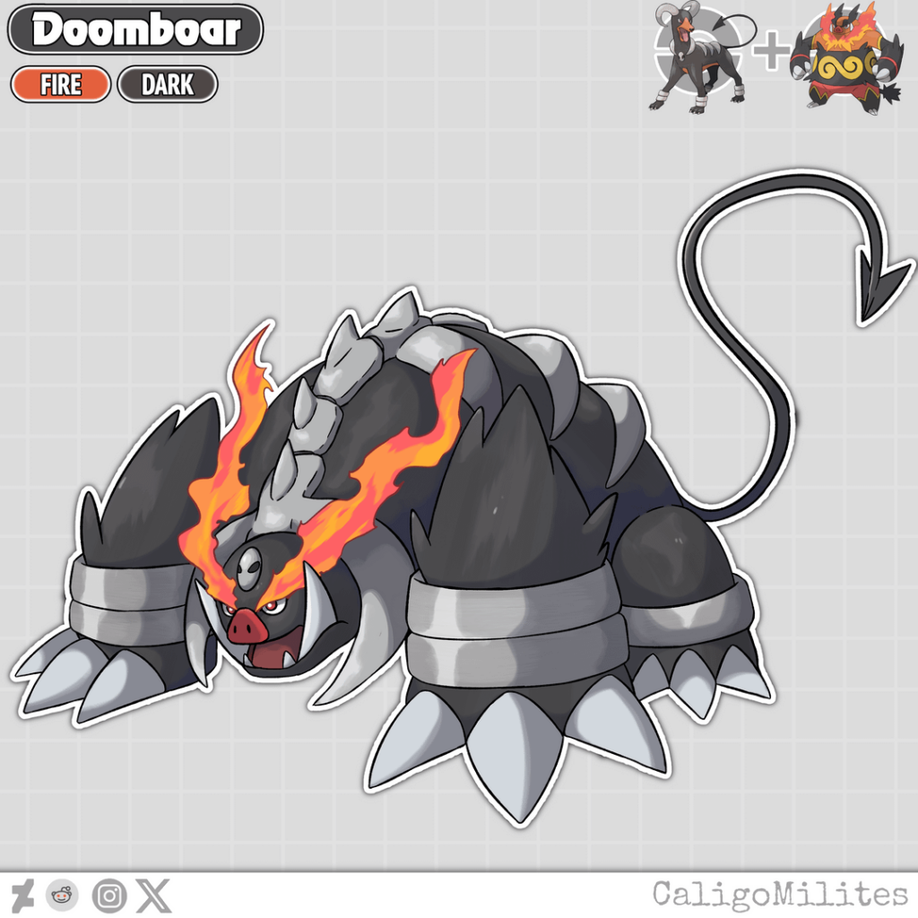 Fusion Emboar and Houndoom Pokemon Fakemon