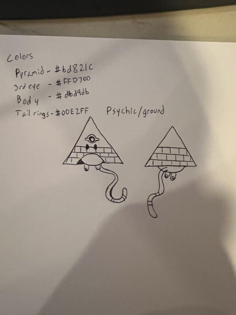 I’ve never been into fakemon, even outright against them at times, but all the hype around pal world got my brain going, this is the only OC design I like so far. Open to criticism