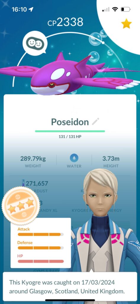 I’m a bit confused for my shiny kyogres ivs is it’s a 95% or 96% or neither I might be stupid