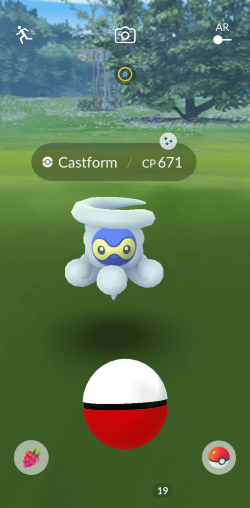 First Snowy Castform I catch happens to be shiny