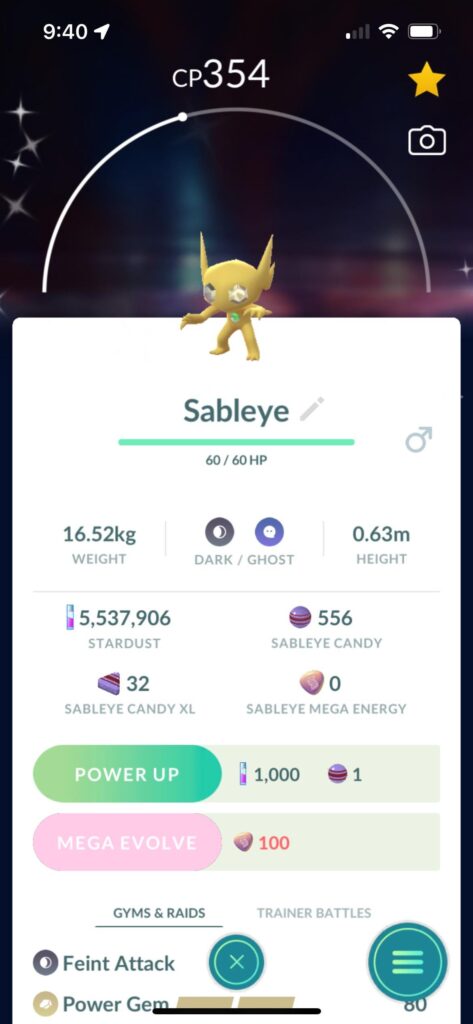 My 7 year old caught a shiny ✨ Sableye earlier today, then I caught my first one this evening!!! Soooo stoked he’s beautiful!!! 🤩 👏🏼💚
