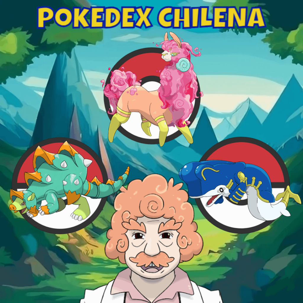Chilean Pokedex - The Starters of the A'hue Region final forms: Quirquityre, Flamallasta and Brawhaler