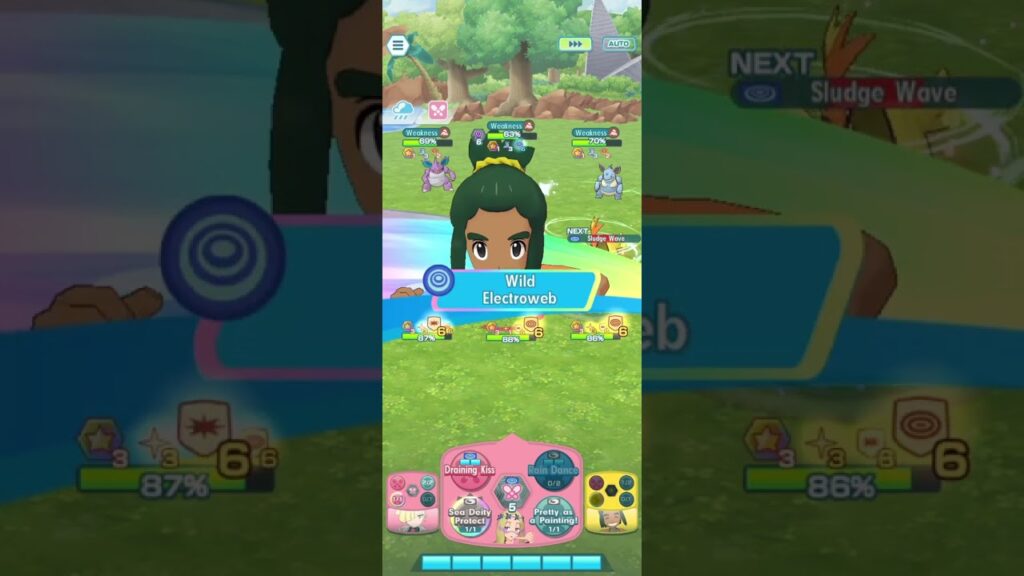 Pokemon Masters EX - Lucy's Entangling Venom with SS Mina, SS Gladion & SS Hau