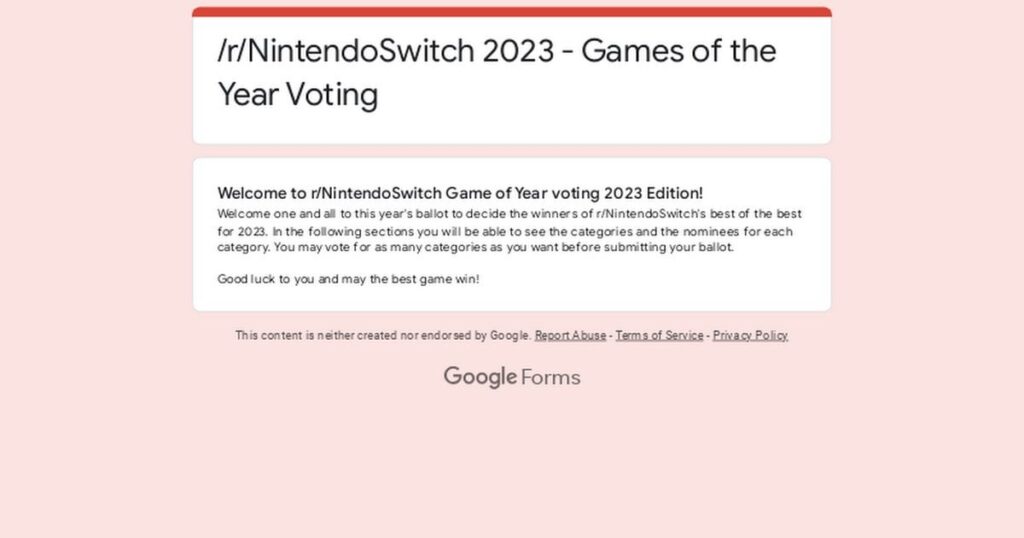 r/NintendoSwitch Games of the Year 2023 Voting Results!
