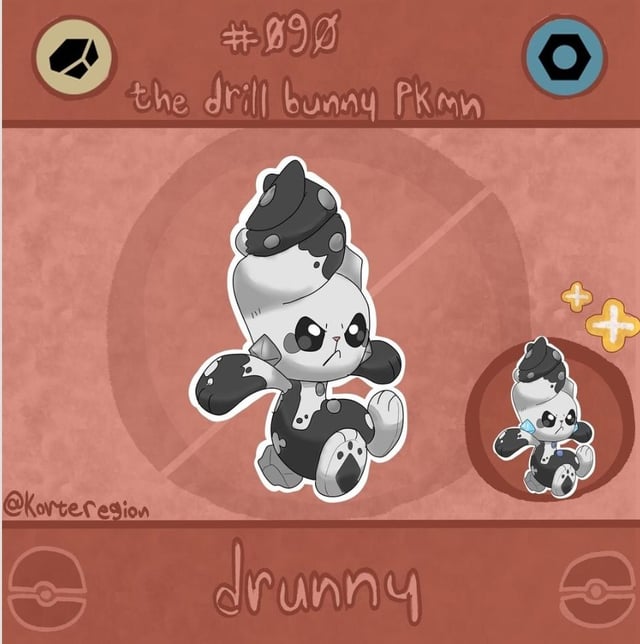 A fakemon based off of a drill and a rabbit