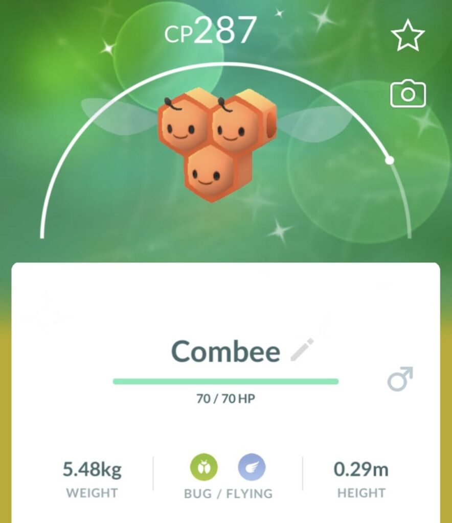 I got a shiny Combee! I was so excited to evolve it :)