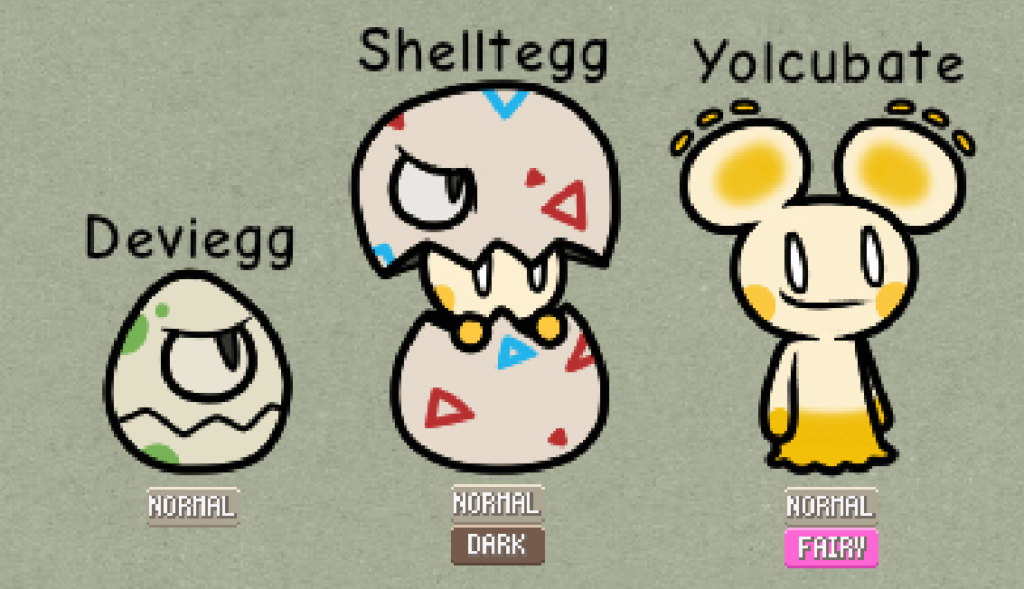 An egg fakemon line for easter